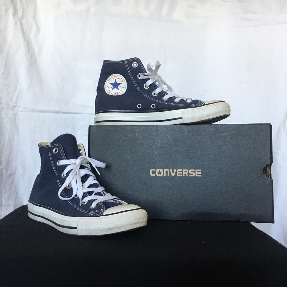 Navy Blue Hightop Converse